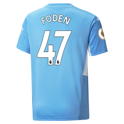 Kids Manchester City Home Shirt 21/22 with Phil Foden printing
