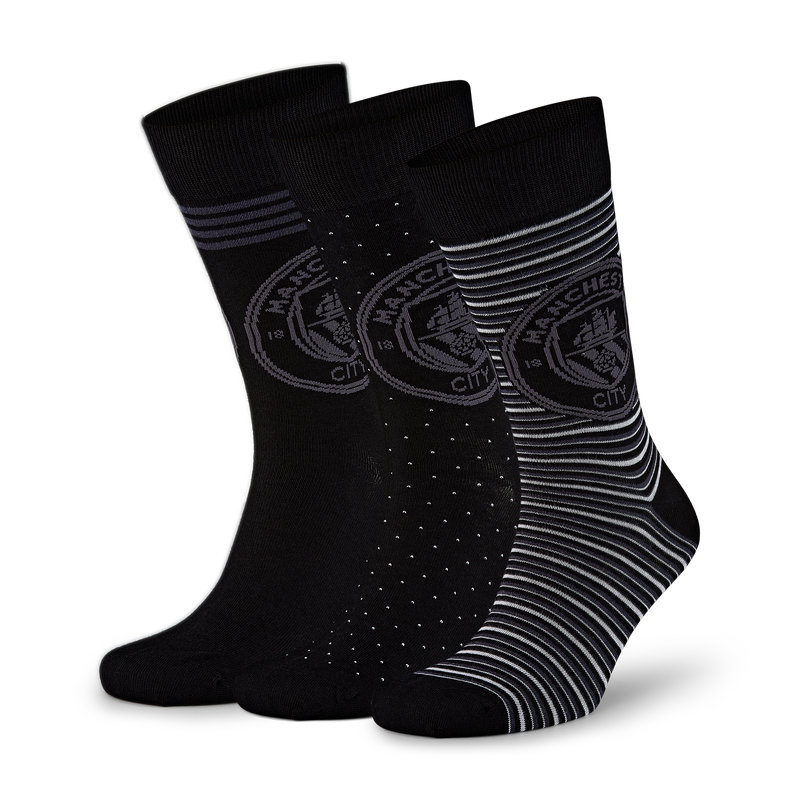 MCFC FW 3PK BLACK MIX SOCKS - black