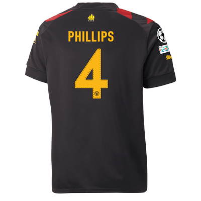 Kids' Manchester City Away Jersey 2022/23 with PHILLIPS 4 printing