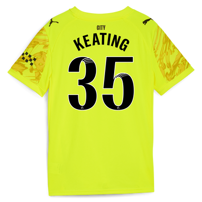 Maglia da portiere bambino Manchester City 2025/26 con stampa KEATING 35