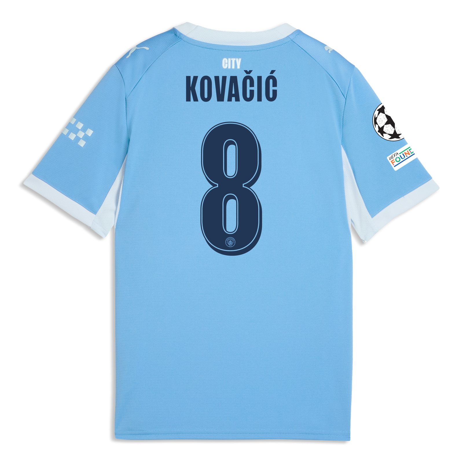 Kids' Manchester City Home Jersey 2026/27 With KOVAČIĆ 8 Printing