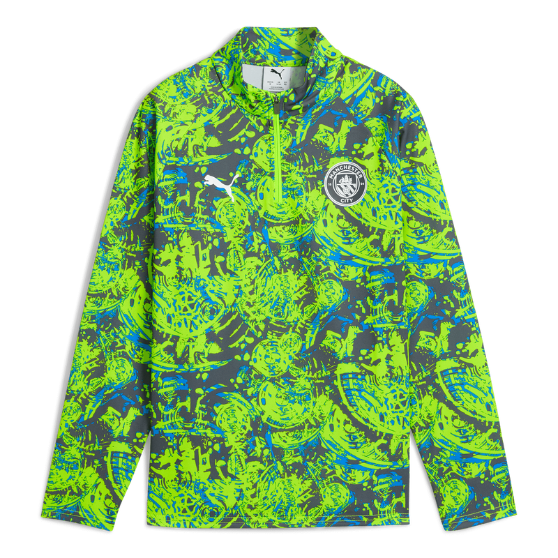 MCFC MW KIDS PREMATCH 1/4 ZIP TOP - green