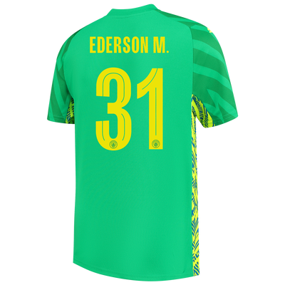 Kids' Manchester City Goalkeeper Jersey 2023/24 Short Sleeve with EDERSON M. 31 printing