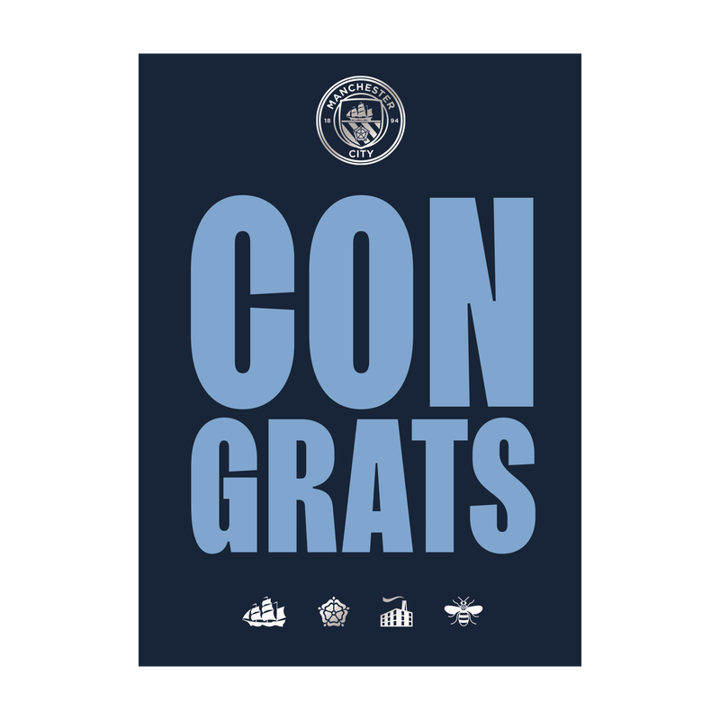 MCFC FW CONGRATS CARD - NAVY