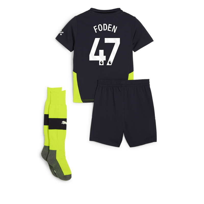 Man City Away Mini Kit 24/25 With FODEN 47 Printing new navy - Check out all Manchester City t-shirts online - Official Manchester City FC store