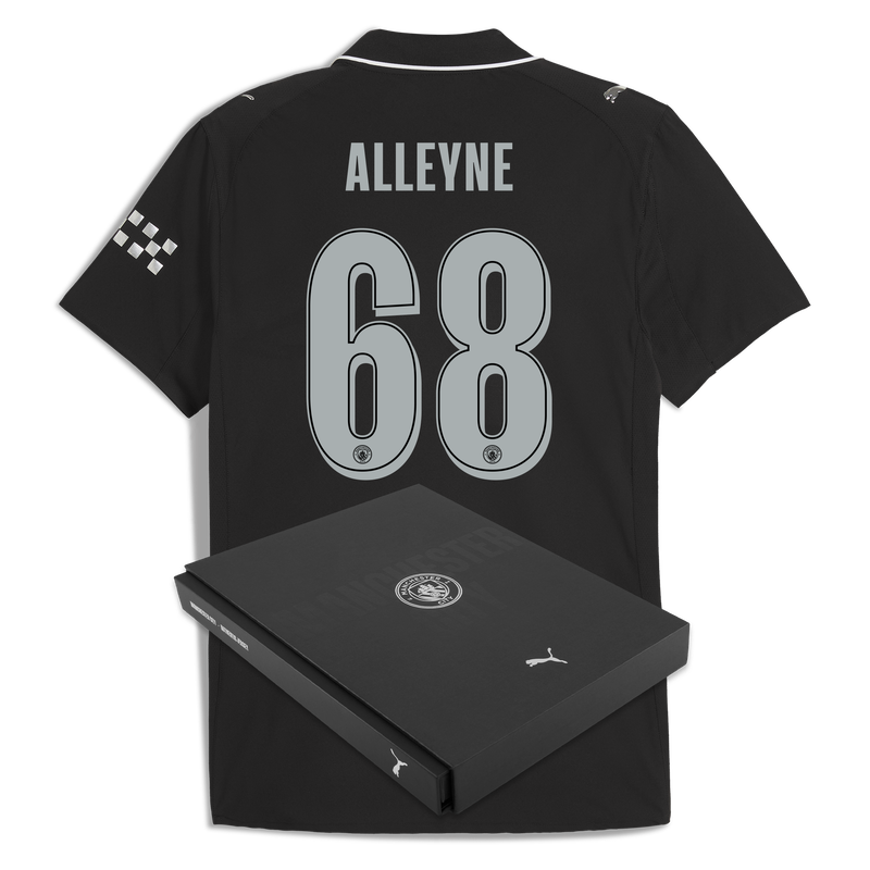 Man City Away Authentic Jersey 2025/26 With ALLEYNE 68 Printing in Gift Box black - Size XXL from polyester for males  - Official Manchester City FC store