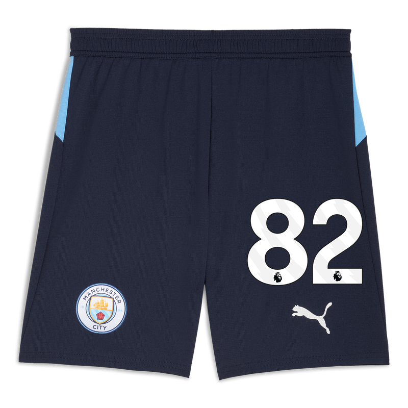 Man City Football Shorts 2025/26 with #82 navy - Size S from polyester for males  - Official Manchester City FC store