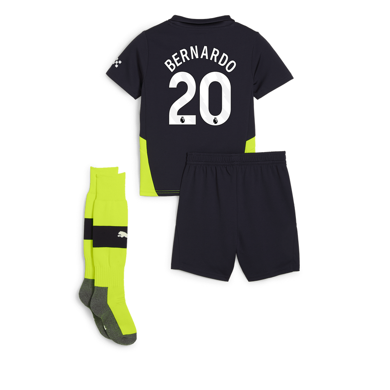 Man City Away Mini Kit 24/25 With BERNARDO 20 Printing new navy - Check out all Manchester City t-shirts online - Official Manchester City FC store