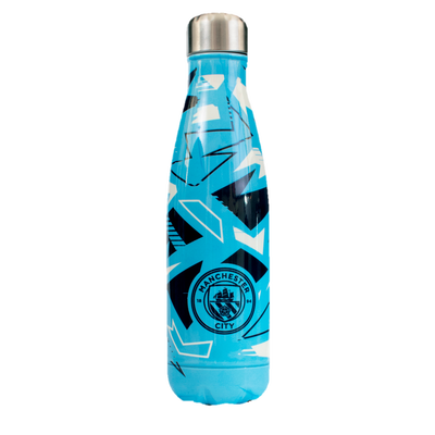 Botella de acero inoxidable con gráfico del Manchester City