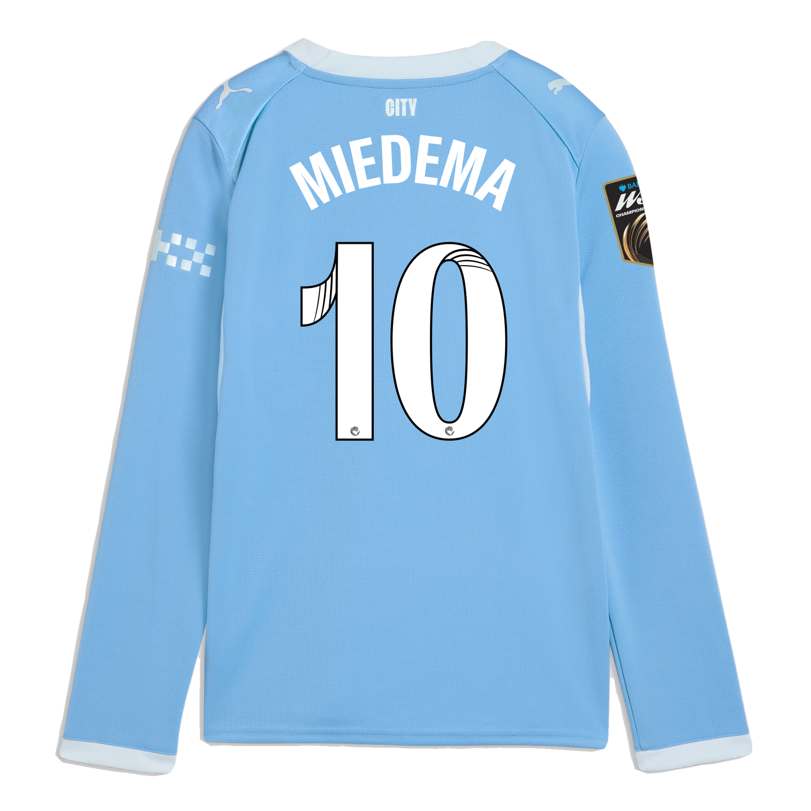 Kids' Manchester City Home Jersey 2026/27 Long Sleeve With MIEDEMA