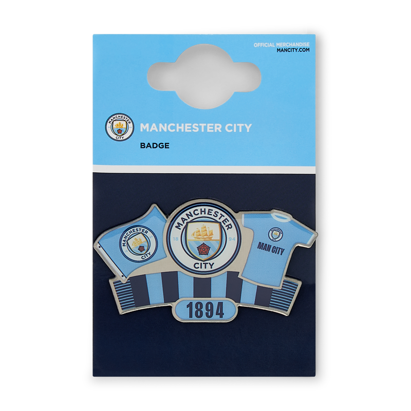 MCFC FW COLLAGE PIN BADGE - blue