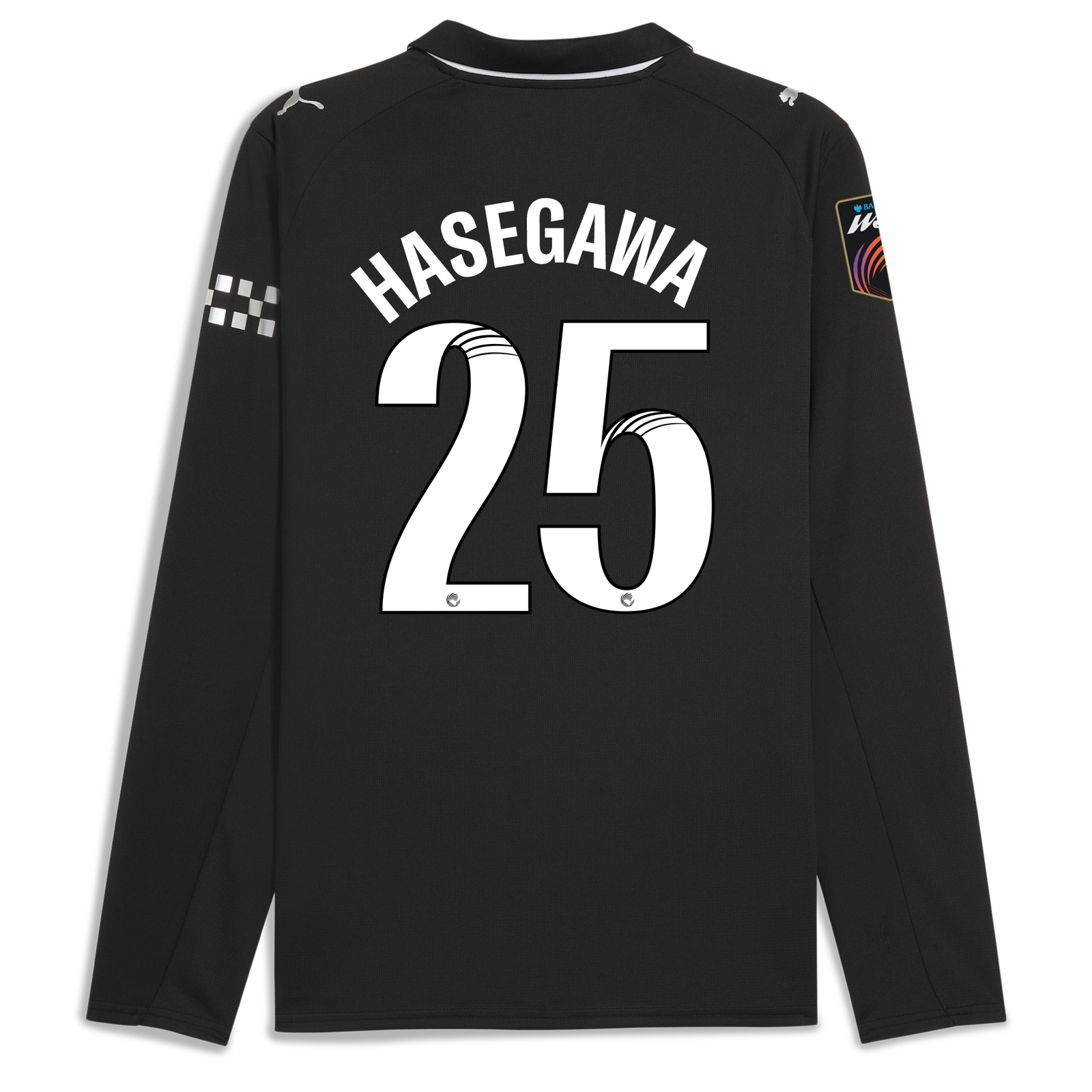 Manchester City Away Jersey 2025/26 Long Sleeve With HASEGAWA 25