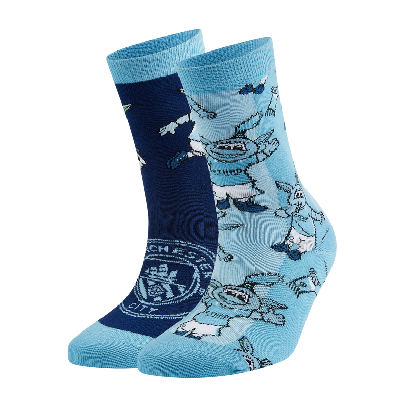 MCFC FW MASCOT 2PK GIFT SET SOCKS - blue