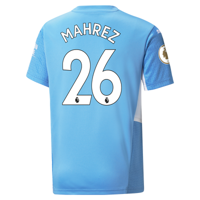 Kids Manchester City Home Shirt 21/22 with Riyad Mahrez printing
