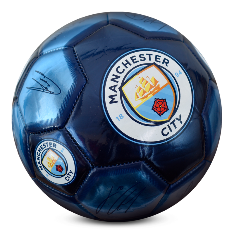 MCFC FW METALLIC MINI FOOTBALL - blue