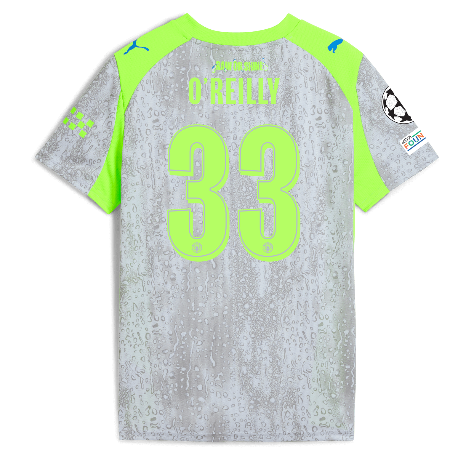 Puma Manchester City 25/26ユニ　O'Reilly 33 Kids' Manchester City Third Jersey 2025/26 With O'REILLY 33
