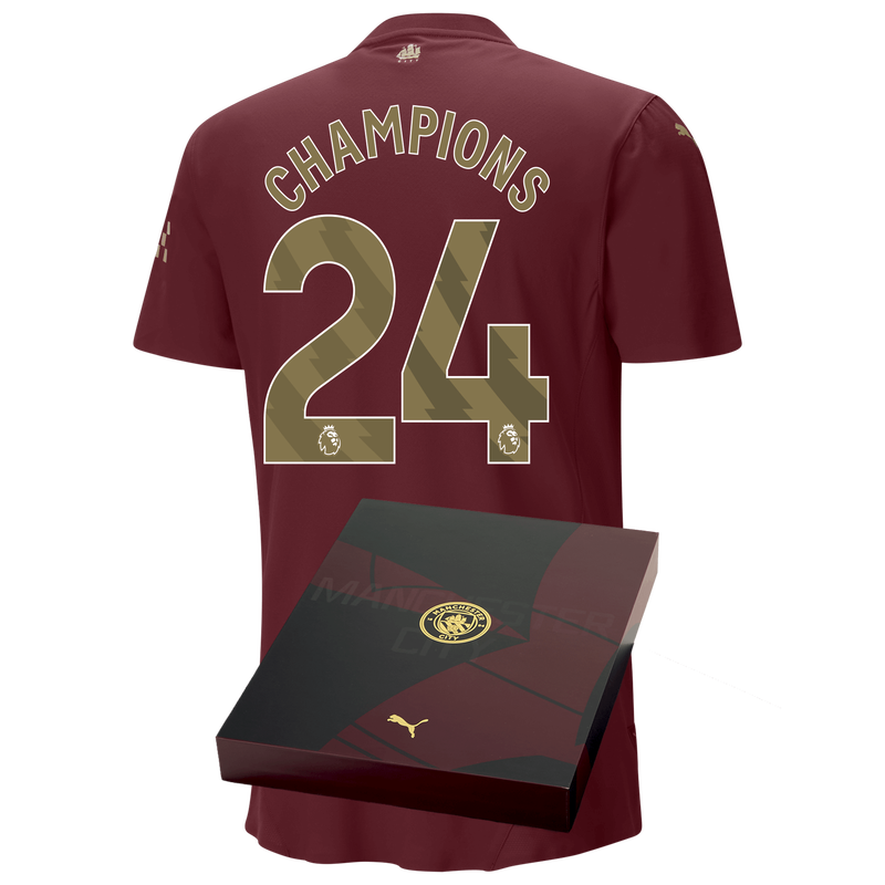 Manchester City Authentic Third Jersey 2024/25 With CHAMPIONS 24 Printing  In Gift Box | Official Man City Store