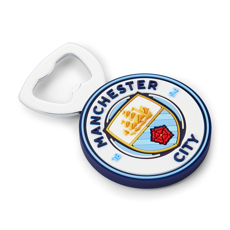 MCFC CREST MINI BOTTLE MAGNET - blue