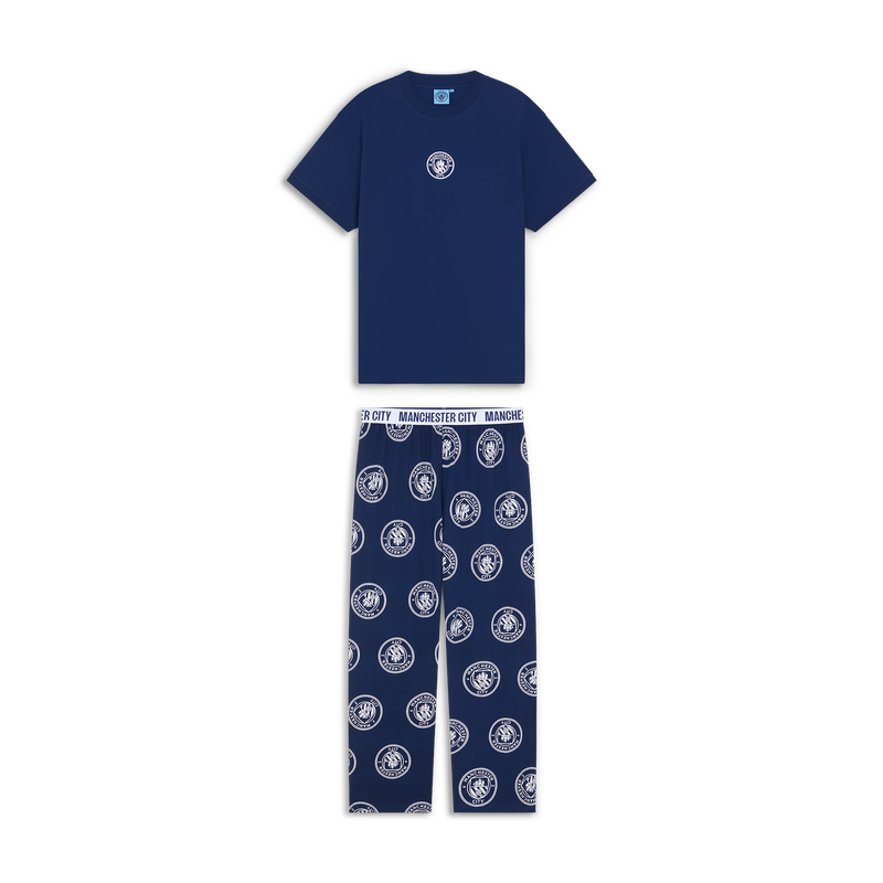 MCFC MENS AOP CREST SS PJ - navy