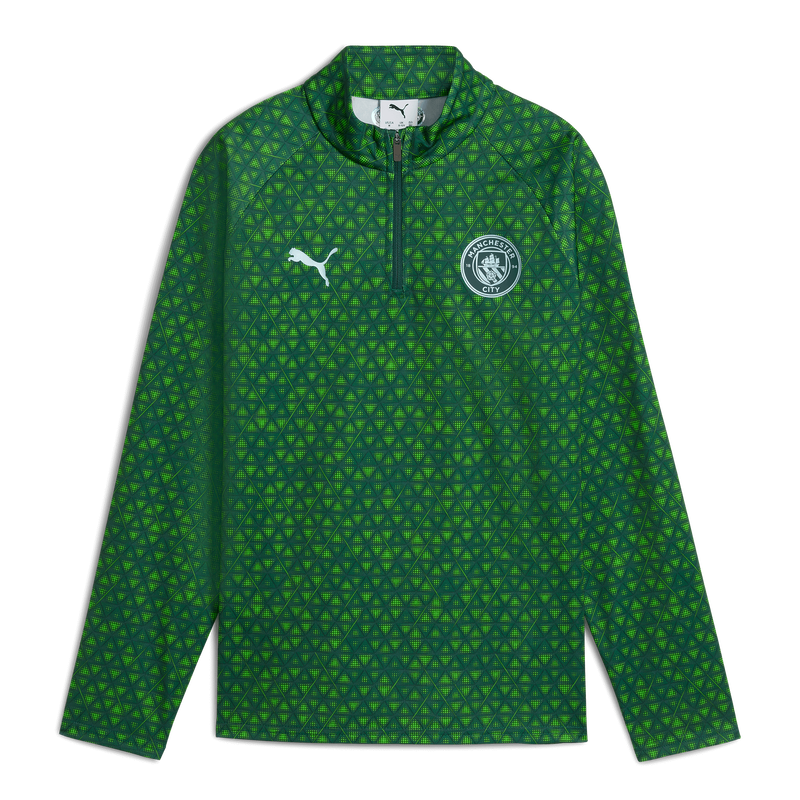 MCFC MW KIDS PREMATCH 1/4 ZIP TOP - green combo