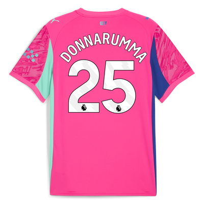 Kids' Manchester City Goalkeeper Jersey 2025/26 With DONNARUMMA 25 Printing