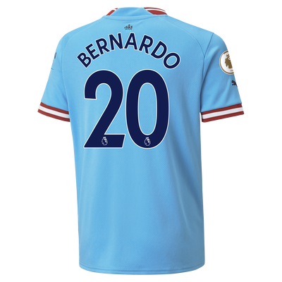Camiseta Niño 1ª Equipación Manchester City 2022/23 con estampado de BERNARDO 20