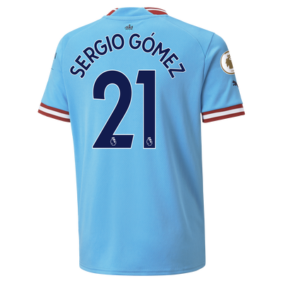 Kids' Manchester City Home Jersey 2022/23 with SERGIO GÓMEZ 21 printing