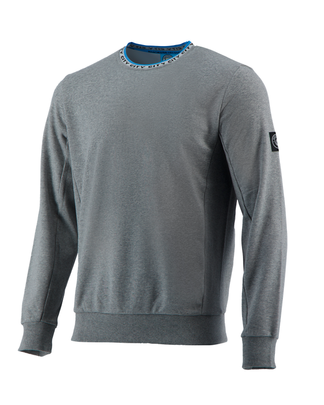 MCFC FW BRANDED NECK AND RIB PANNEL DETAIL SWEAT - grey