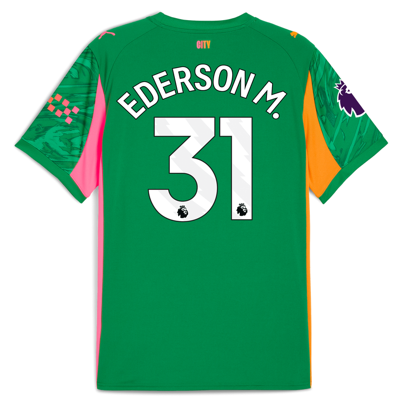 Man City Goalkeeper Jersey 2025/26 With EDERSON M. 31 Printing green - Size XXL from polyester for males  - Official Manchester City FC store