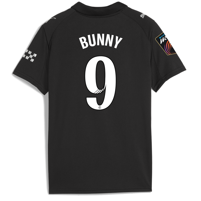 Kids' Man City Away Jersey 2025/26 With BUNNY 9 Printing black - Check out all Manchester City t-shirts online - Official Manchester City FC store