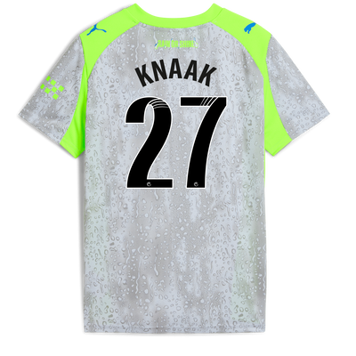 Kids' Manchester City Third Jersey 2025/26 With KNAAK 27 Printing