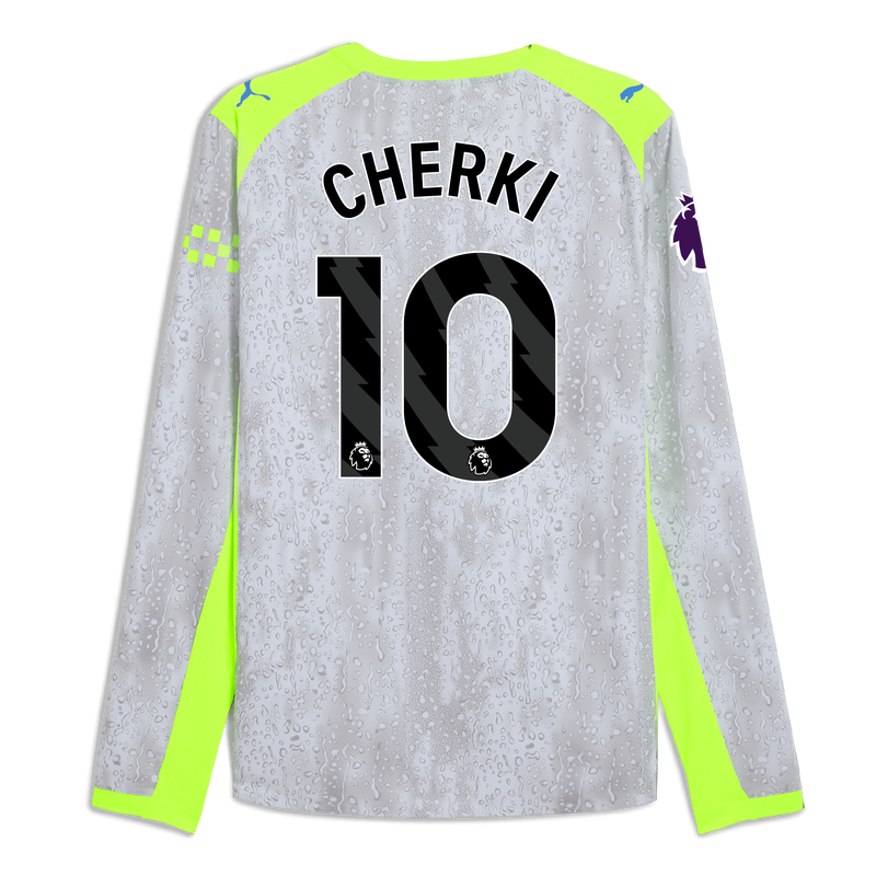 Man City 3rd Authentic Jersey 2025/26 Long Sleeve With CHERKI 10 Printing blue - Check out all Manchester City t-shirts online