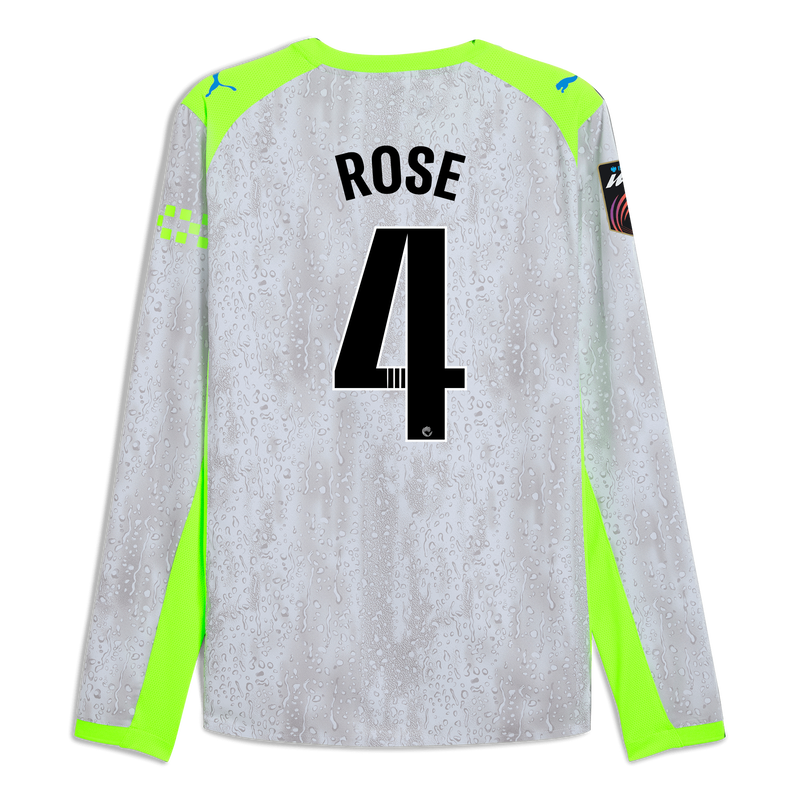 Man City 3rd Authentic Jersey 2025/26 Long Sleeve With ROSE 4 Printing blue - Check out all Manchester City t-shirts online