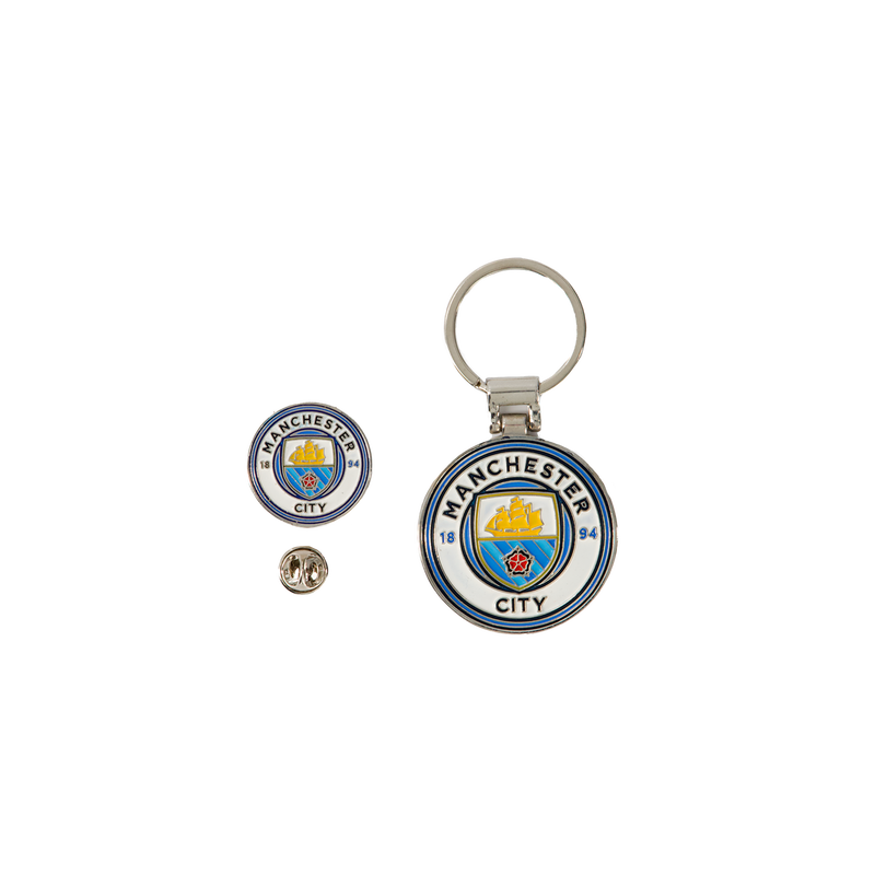 MCFC FW KEY RING AND PIN SET - silver