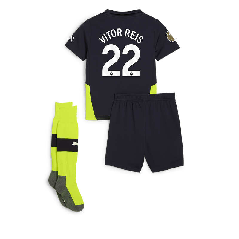 Man City Away Mini Kit 24/25 With VITOR REIS 22 Printing new navy - Check out all Manchester City t-shirts online - Official Manchester City FC store
