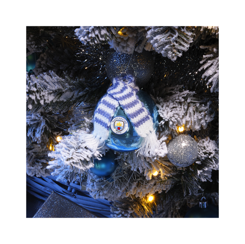 MCFC 80MM SCARF BAUBLE - blue