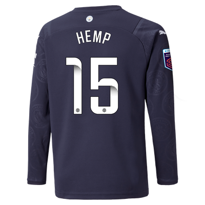 Kids Manchester City 3rd Shirt Long Sleeve 21/22 with Lauren Hemp printing
