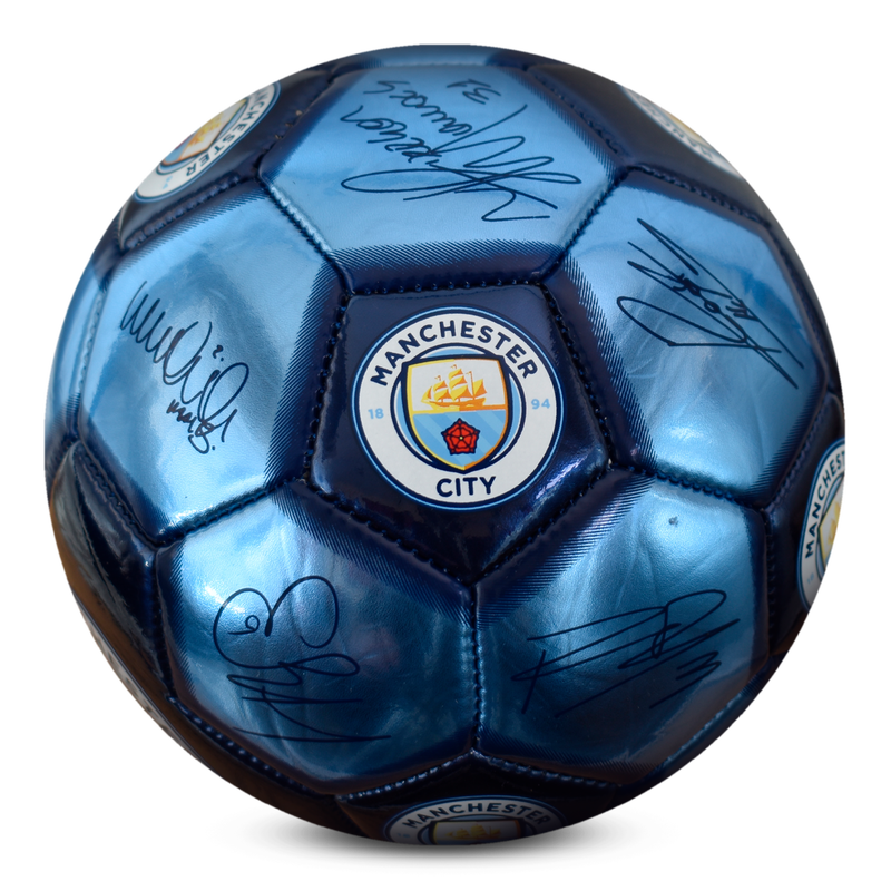 MCFC FW METALLIC MINI FOOTBALL - blue