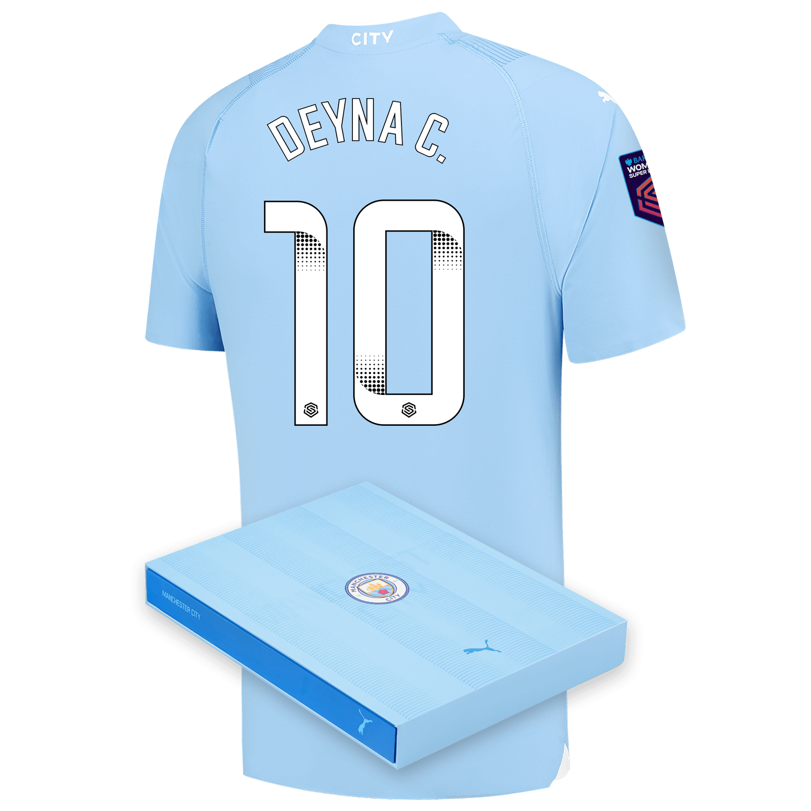 Manchester City Authentic Home Jersey 2023/24 with DEYNA C. 10 printing in  Gift Box Official Man City Store