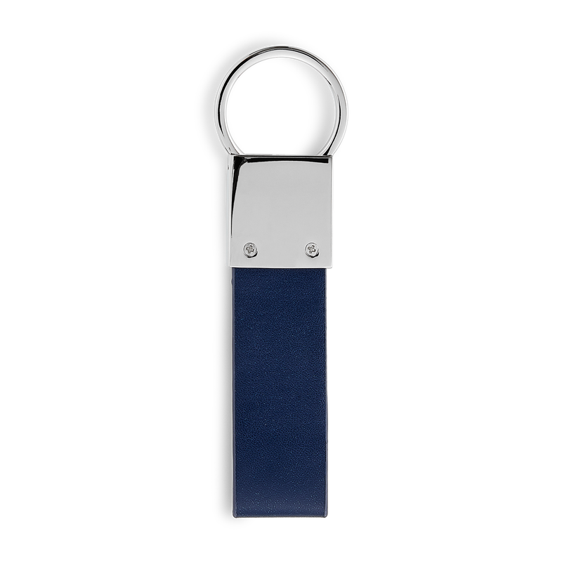 MCFC LEATHER CITY KEYRING - navy