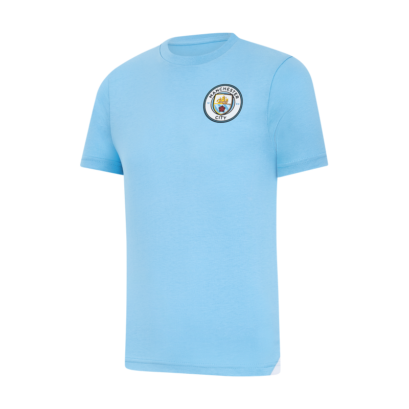 MCFC KIDS 24/25 SS KIT SHORT PJS - team light blue