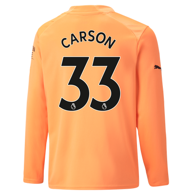 Manchester City Maglia Portiere Bambino manica lunga 2022/23 con stampa CARSON 33