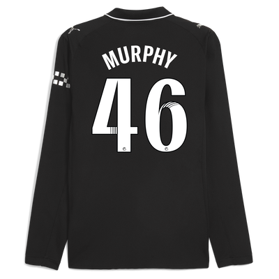 Manchester City Away Authentic Jersey 2025/26 Long Sleeve With MURPHY 46 Printing