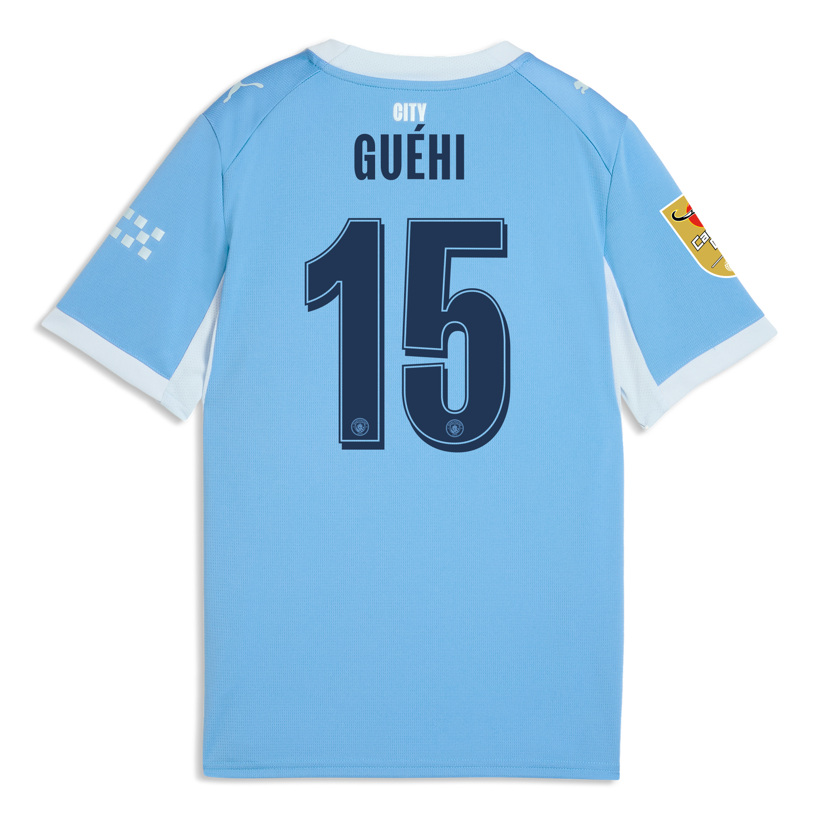 Kids' Manchester City Home Jersey 2026/27 With GUÉHI 15 Printing