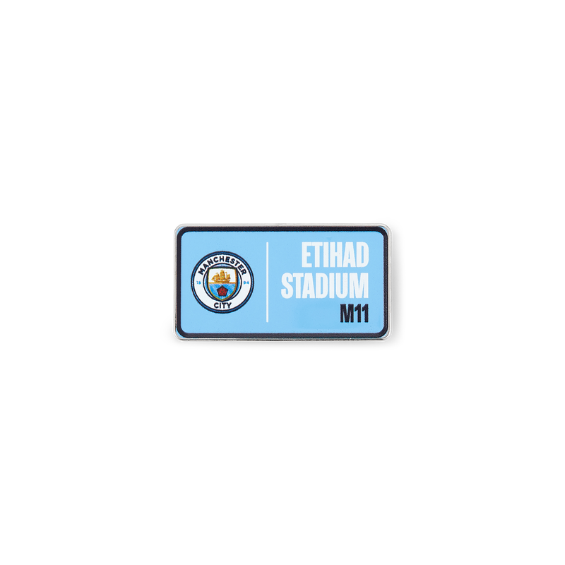 Man City Street Sign Pin Badge blue - Check out all Manchester City gifts online - Official Manchester City FC store