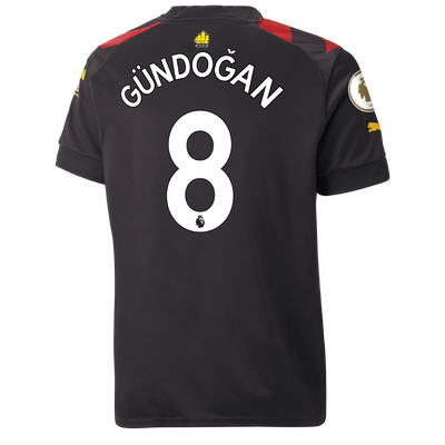 Kids' Manchester City Away Jersey 2022/23 with GÜNDOĞAN 8 printing