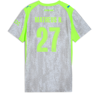 Maglia Third Manchester City per donne 2025/26 a con stampa di MATHEUS N. 27 Printing