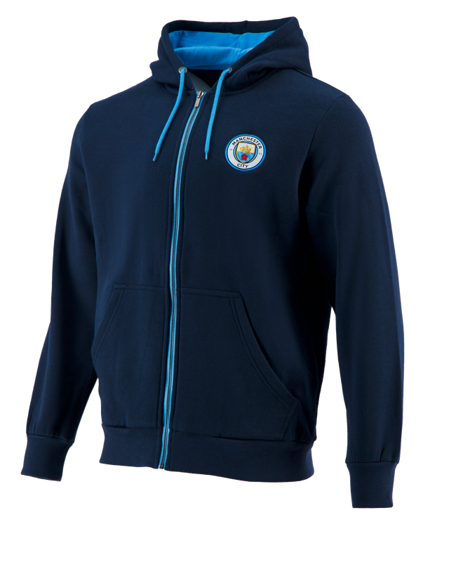 MCFC FW FULL ZIP LOGO HOODIE - navy