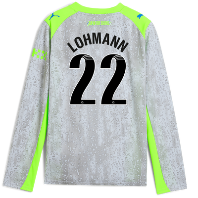 Camiseta Manchester City Tercera para niños 2025/26 de manga larga con estampado de LOHMANN 22 Printing