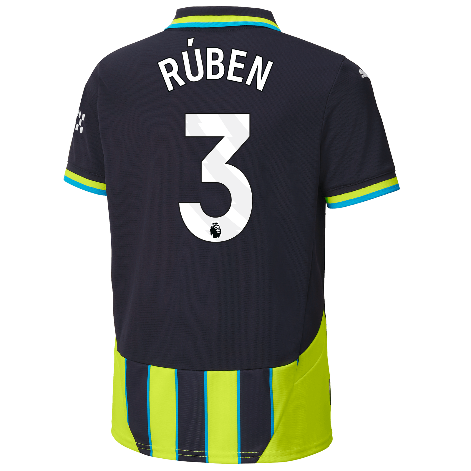 Kids Manchester City Away Jersey 2024 25 With RUBEN 3 Printing Official Man City Store